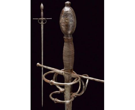 dating: About 1630 provenance: Holland, Strong blade of lozenge section with flattened tang and ricasso; iron hilt consisting