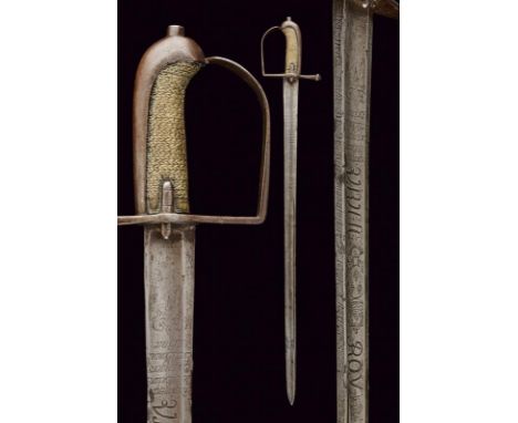 dating: Third quarter of the 18th Century provenance: France, Almost straight, single-and false-edged blade with large centra