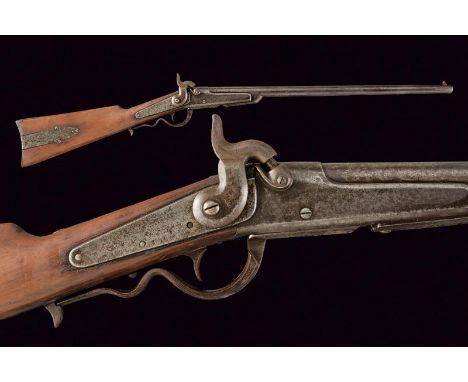 dating: Third quarter of the 19th Century provenance: USA, Rifled, round, 50. cal. barrel (to clean), breechloading, drop, wi