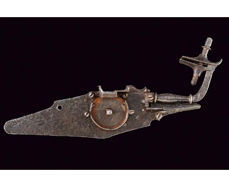 dating: First half of the 17th Century provenance: Brescia, Flat plate with cusped borders, the wheel is held by a thin ring-