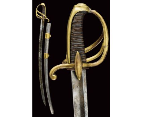 dating: First Empire provenance: France, Curved, single-and-false-edged blade with wide central fuller, marked 'S' at the bas