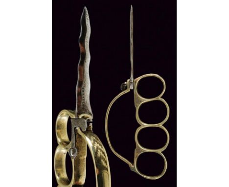 dating: Third quarter of the 19th Century provenance: France, Straight, double-and undulated-edged blade, of hexagonal sectio