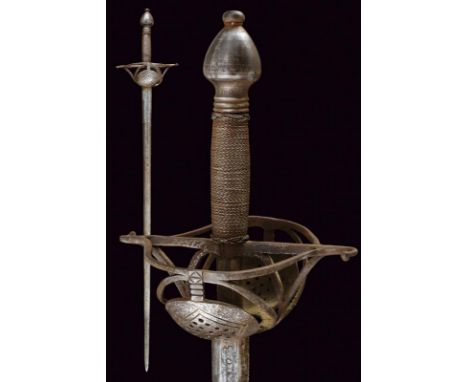 dating: 1620 - 1640 provenance: Germany, Straight blade of hexagonal section, with pitting and some spikes at the tip, the fo