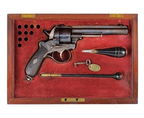 dating: about 1870 provenance: Liege, Octagonal, rifled, 11 mm cal. barrel with high rib marked ''A FRANCOTTE A LIEGI' and pr