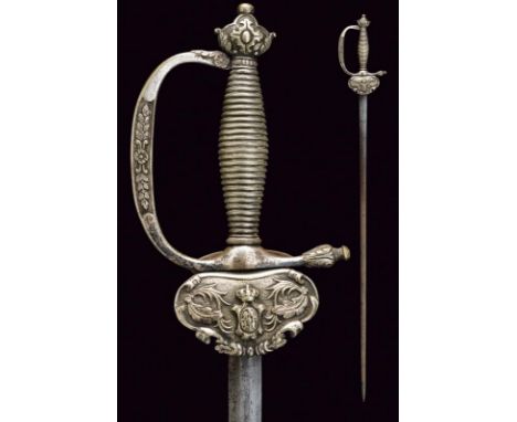 dating: First half of the 19th Century provenance: Spain, Blade of lenticular section with remains of decorations and inscrip