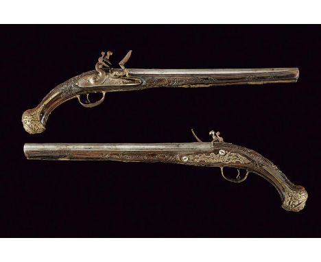 dating: First half of the 19th Century provenance: Turkey, Smoothbore, round, 16,8 mm cal. barrels at the nozzle, with a carv