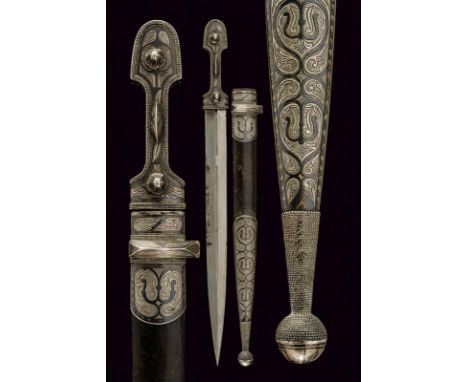 dating: circa 1900 provenance: Caucasia, Straight, double-edged blade, with two segments with fullers in the center on the fr