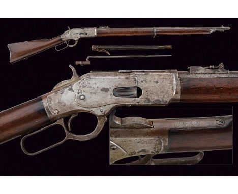 dating: 1879 provenance: USA, Rifled, round, 44-40 cal. (or 43 Spanish) barrel, (clean and with barely visible rifling), with