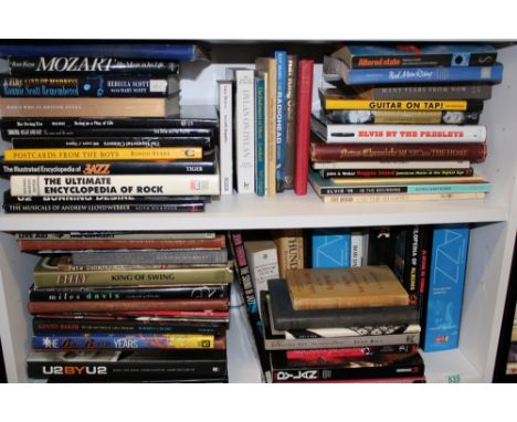 A large collection of books with a Music theme: 1 shelf. 