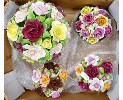 Four Ceramic Flower Vases: including 2 Royal Albert Old Country Rose Items, height of tallest 15cm(4) 