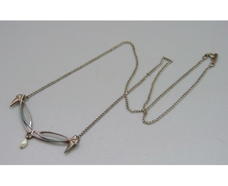 A Pat Cheney silver and enamel necklace 