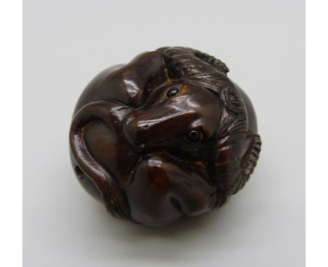 A buffalo netsuke 