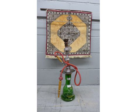 A hookah pipe and tapestry wall hanging **PLEASE NOTE THIS LOT IS NOT ELIGIBLE FOR POSTING AND PACKING** 