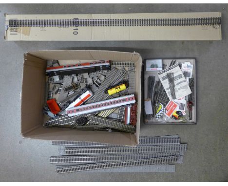 A collection of model rail track, various gauges **PLEASE NOTE THIS LOT IS NOT ELIGIBLE FOR POSTING AND PACKING** 