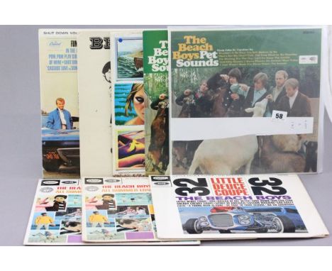 Vinyl - Eight Beach Boys LPs featuring Pet Sounds x2 (ST2458 and FA3018) All Summer Long (MONO & 2110 and stereo ST2110), Lit