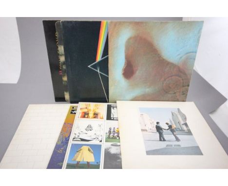 Vinyl - Eight Pink Floyd LPs including The Dark Side of the Moon (SHVL804) with solid light blue triangle label, small white 