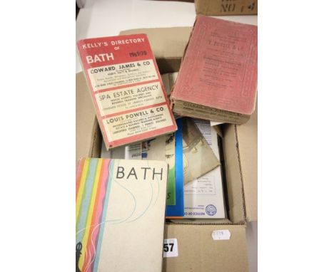 Quantity of vintage ephemera mainly relating to The City of Bath including maps, booklets, paperwork etc and a 1938 Bath Post