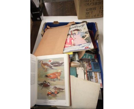 Mixed box of vintage ephemera including books, booklets, magazines etc relating to railways, animals and numerous other topic
