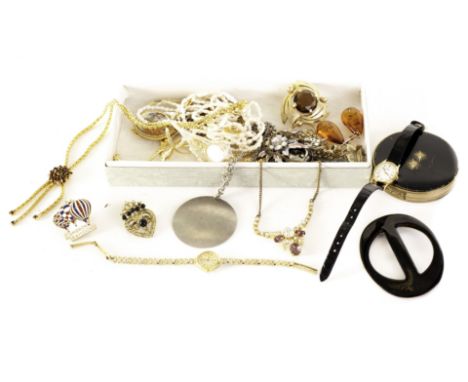 A 9ct gold lady's Rotary wristwatch, together with two other ladies wrist watches, and a selection of jewellery, mainly costu