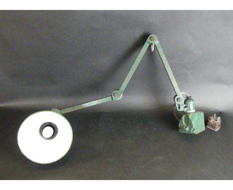 A Mid Century E.D.L. anglepoise desk lampWith green enamel shade and green metal adjustable arm, complete with original plug