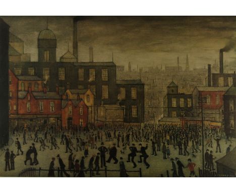 Laurence Stephen Lowry (1887-1976)'Our Town' pencil signed limited edition print, numbered 799/850, inset in modern frame, 45