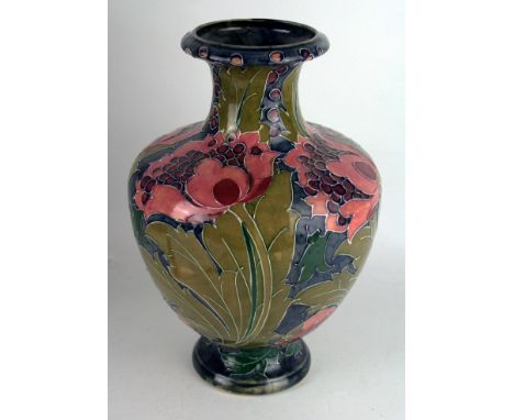 An Arts & Crafts Bursley ware Wood's vase Of baluster form with flared neck, designed by Frederick Rhead, decorated in the 'S