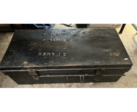 A black steel trunk 