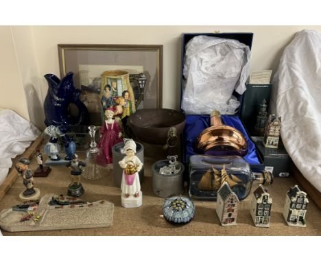 A Burleigh Ware - Sally in the Alley jug together with Royal Worcester figures, Swarovski teddy and Koalas, Amsterdam streets