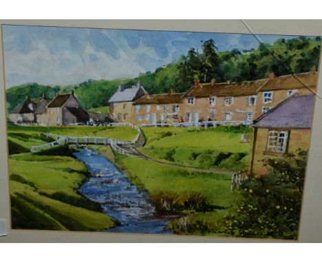 Framed watercolour depicting Hutton-Le-Hole by Patrick Duncan 