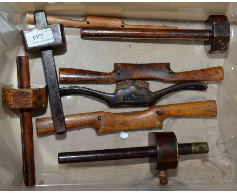 Selection of various vintage tools, planes etc including no. 053 plane 