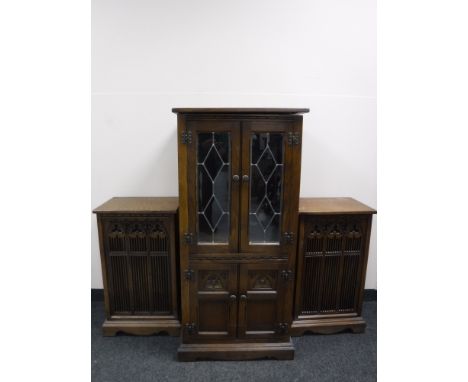 An Old Charm music cabinet and a pair of speaker cabinets 