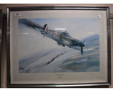 A framed Robert Taylor Battle of Britain VC print, signed
