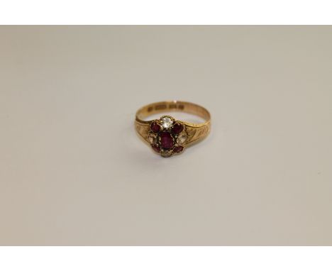 A 15ct gold ruby and citrine ring, size S