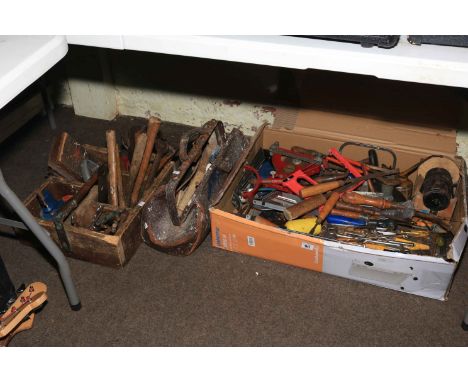 Collection of tools including hand tools.