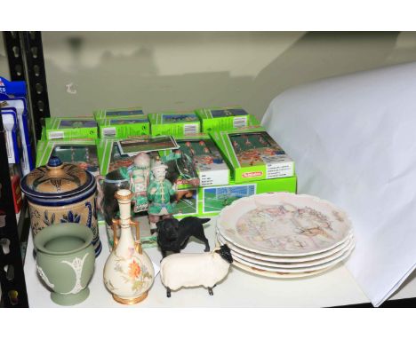 Subbuteo football toys, Royal Worcester blush vase, Beswick, etc.