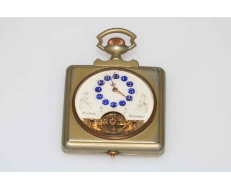 Vintage Helodomas 8 Jours enamel faced pocket watch.