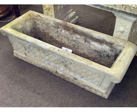 Rectangular garden trough, 28cm by 92cm by 33cm.