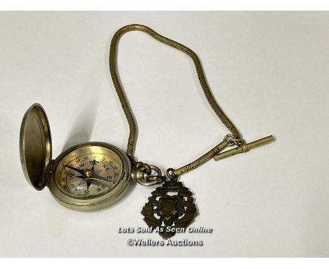 Dennison compass with hallmarked crest at the end of the chain / T42 