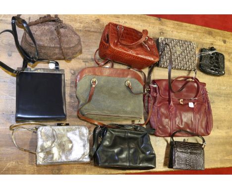 A collection of assorted vintage bags many different styles to include Italian leather examples.