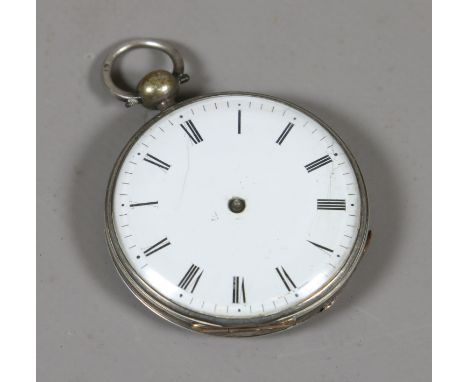 An early C19th slim silver fob watch with enamel dial signed to the works Bounet Geneve (AF).