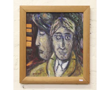 G. Todd oak framed oil on canvas portrait.