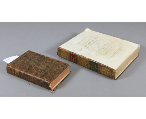 Two vintage books: Pinkertons Voyages and Travels in all parts of the World and Universal History.