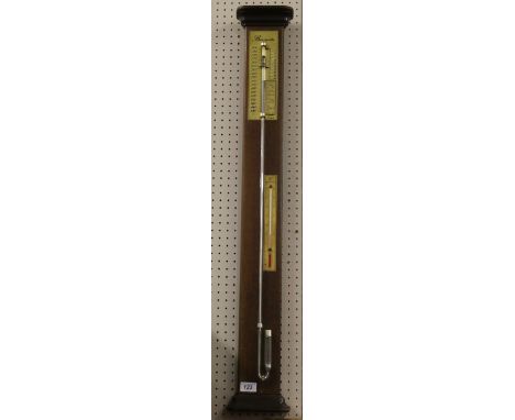 A French mahogany stick barometer.