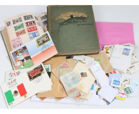 The Improved Postage Stamp Album, with some contents, together with some loose stamps, small collection of first day covers a