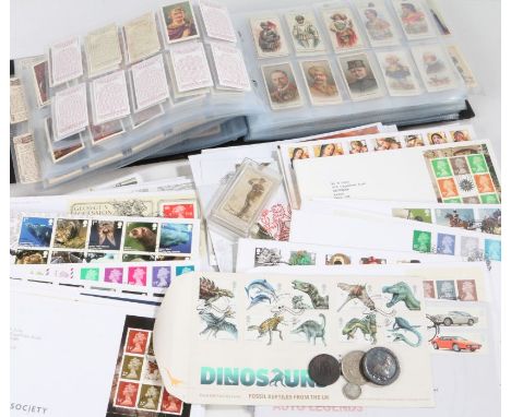 Collection of first day covers, album of cigarette cards to include Players, Nicolas Sarony &amp; Co. L.N and M. Williams etc