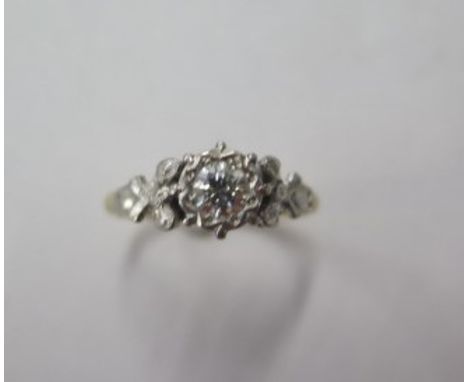 A yellow gold diamond solitaire ring, size L, approx 2.6 grams, not hallmarked but tests to approx 18ct 