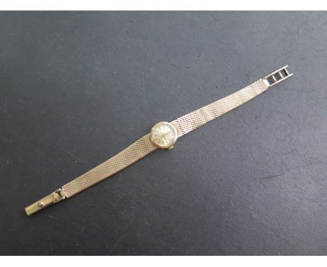 A 9ct yellow gold manual wind ladies Rolex Precision bracelet wristwatch, approx 16.8 grams, some spotting to dial not curren