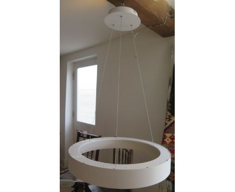 A John Lewis leif LED ribbed hoop white ceiling light, 8cm x 60cm diameter, retail price £350 