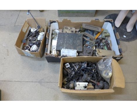 Assorted locks, light switches, door knobs, etc.