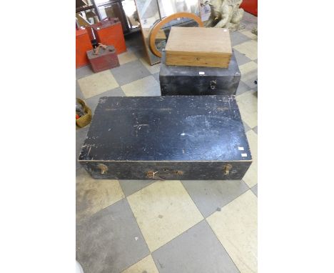 A toolbox and two other boxes